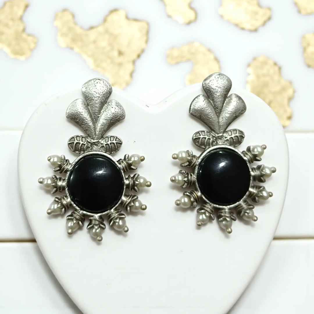 Trins Stud Silver Plated Earrings