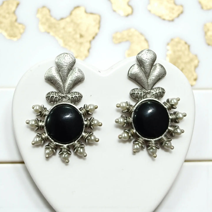 Trins Stud Silver Plated Earrings