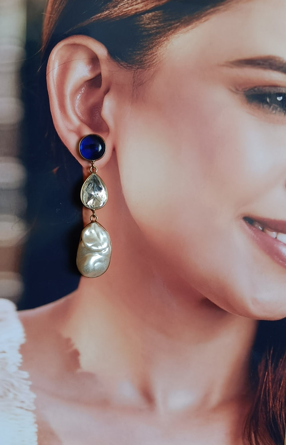 Telanaari Timeless Shrita Gold Plated Baroque Earrings - TelaNaari