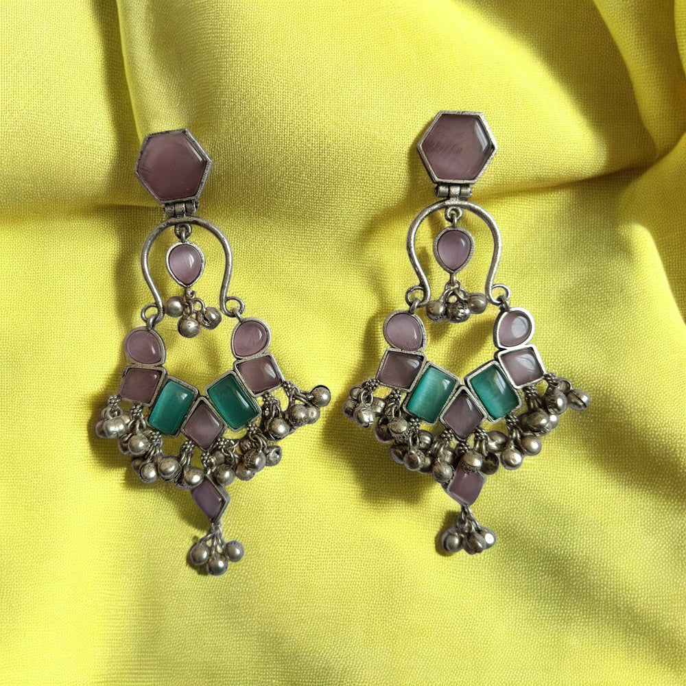 Telanaari Timeless Akali Silver-Plated Dangler Earrings - TelaNaari