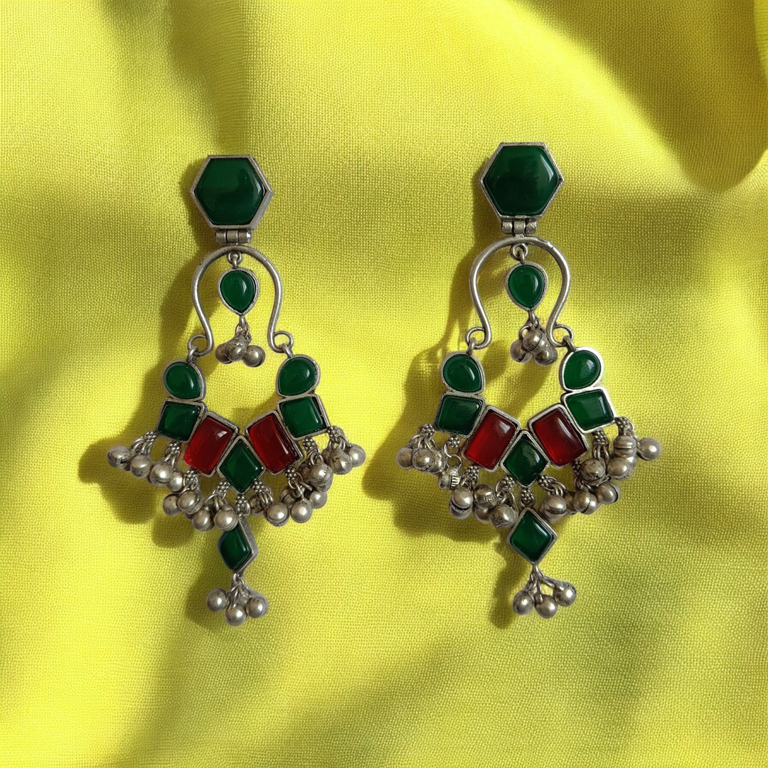 Telanaari Timeless Akali Silver-Plated Dangler Earrings - TelaNaari