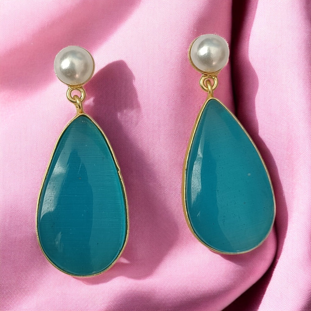 Telanaari Timeless Chanchal Red Blue Baroque Gold Plated Necklace Set - TelaNaari