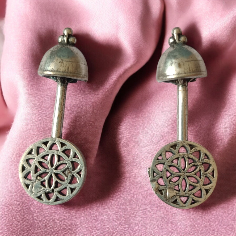 Telanaari Antique Avira Silver Plated Earrings - TelaNaari