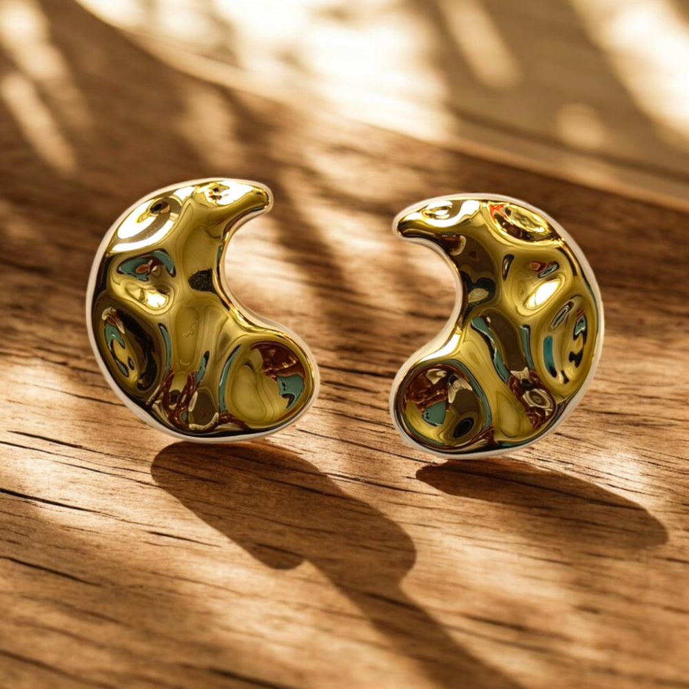 Telanaari 18K Gold Plated Stainless Steel Givika Tarnish Free Waterproof Earrings - TelaNaari