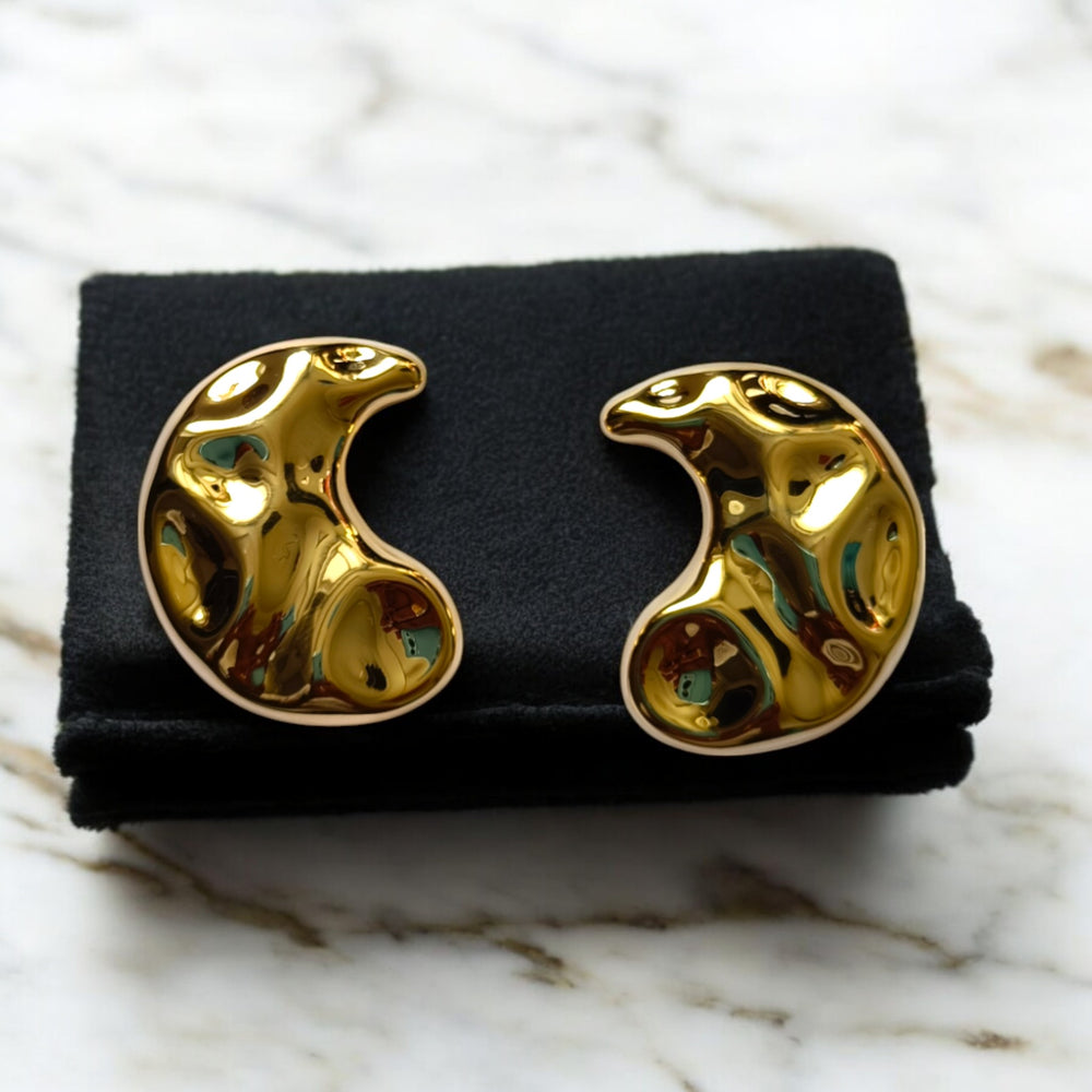 Telanaari 18K Gold Plated Stainless Steel Givika Tarnish Free Waterproof Earrings - TelaNaari