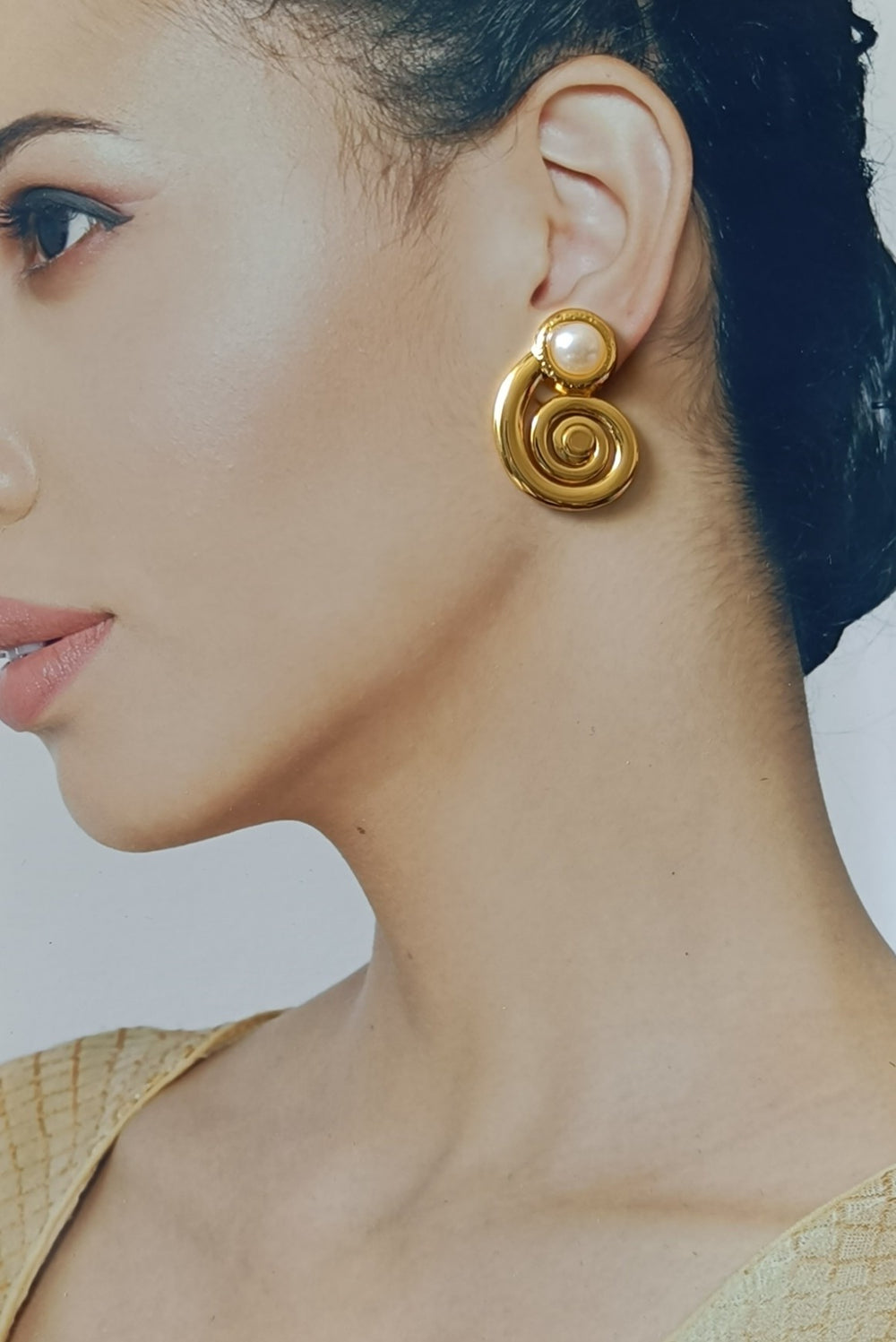 Telanaari 18K Gold-Plated Stainless Steel Vics Tarnishfree Waterproof Stud Earrings - TelaNaari