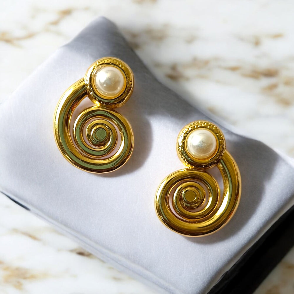 Telanaari 18K Gold-Plated Stainless Steel Vics Tarnishfree Waterproof Stud Earrings - TelaNaari