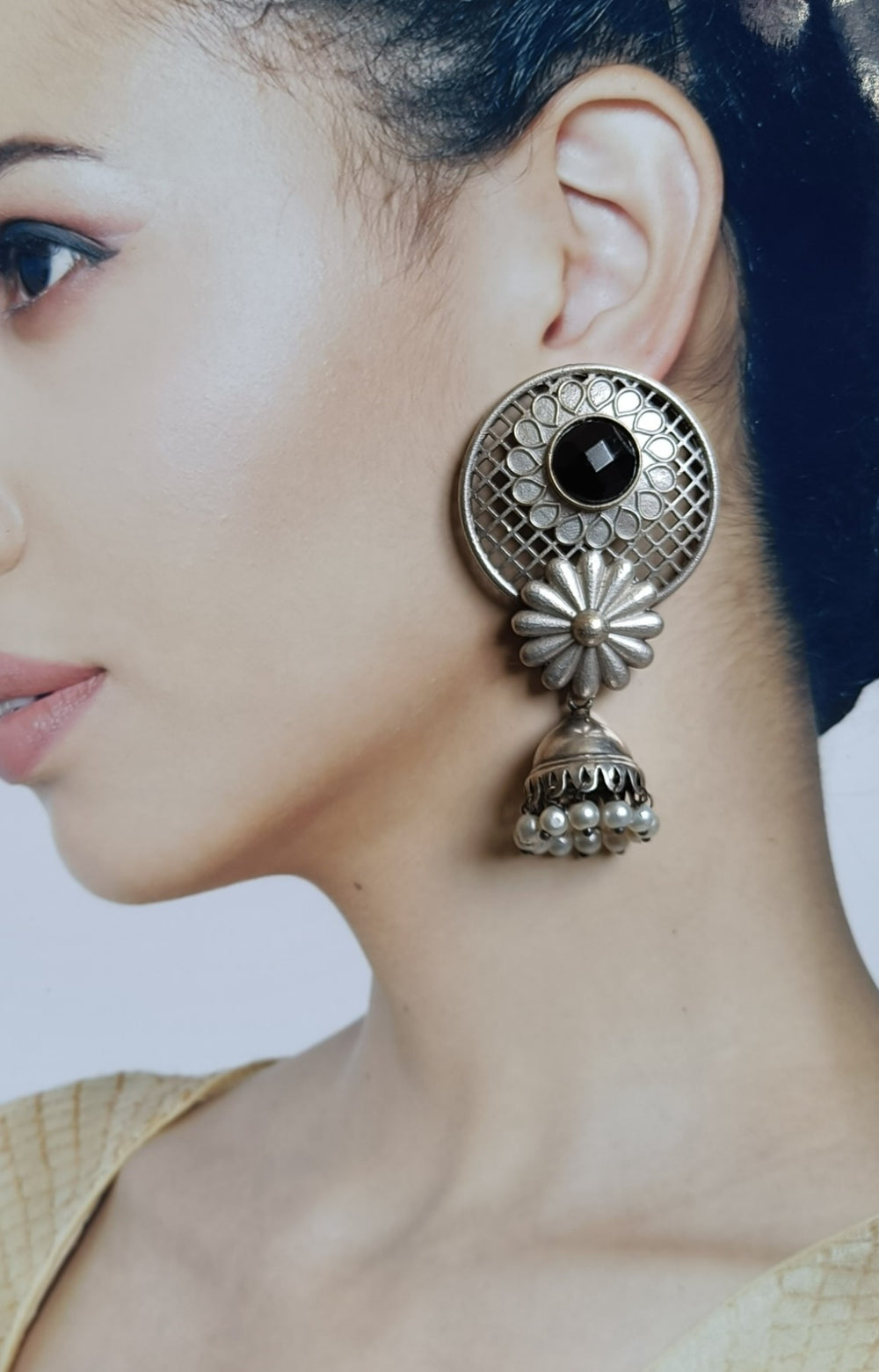 Telanaari Liha Silver Plated Earrings - TelaNaari