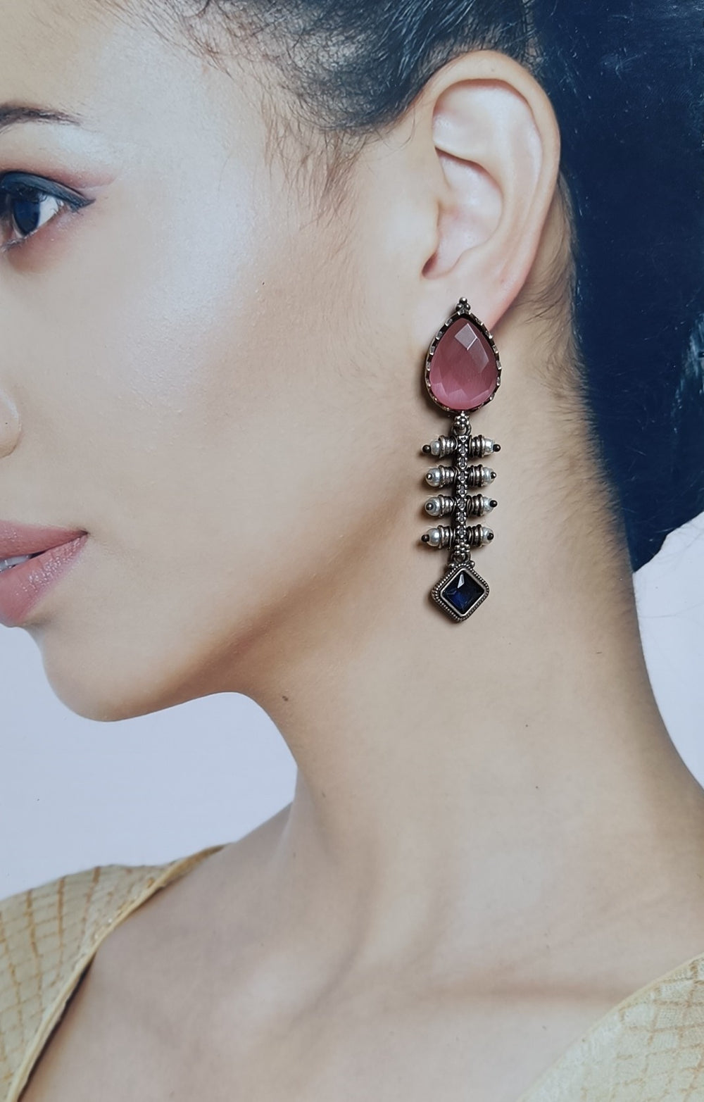 Telanaari Aashita Silver-plated Tear Drop Earrings - TelaNaari