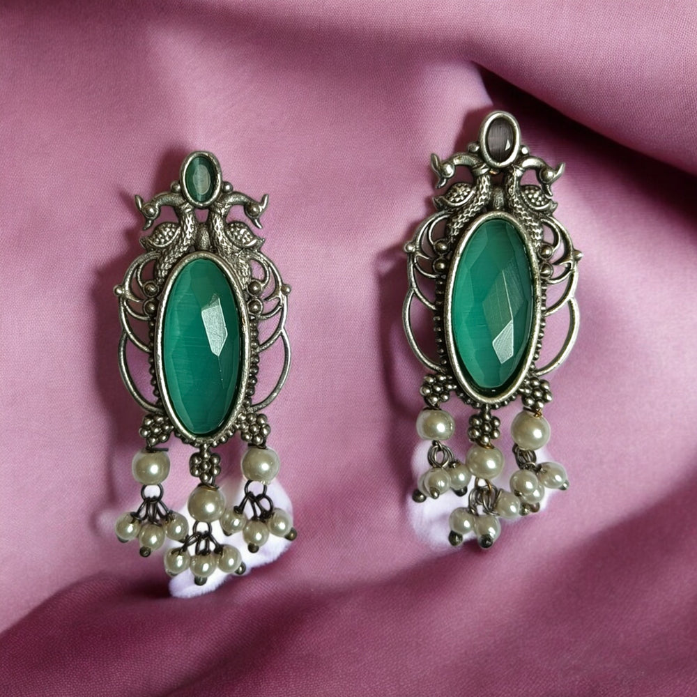 Telanaari Susmati Silver-plated Stud Earrings - TelaNaari