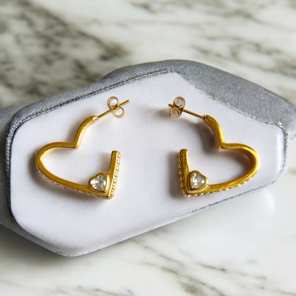 Telanaari 18K Gold Plated Stainless Steel Gkivi Tarnish Free Waterproof Hoop Earrings - TelaNaari