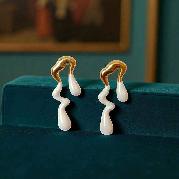 Tarnish-Free Abstract Drip Earrings