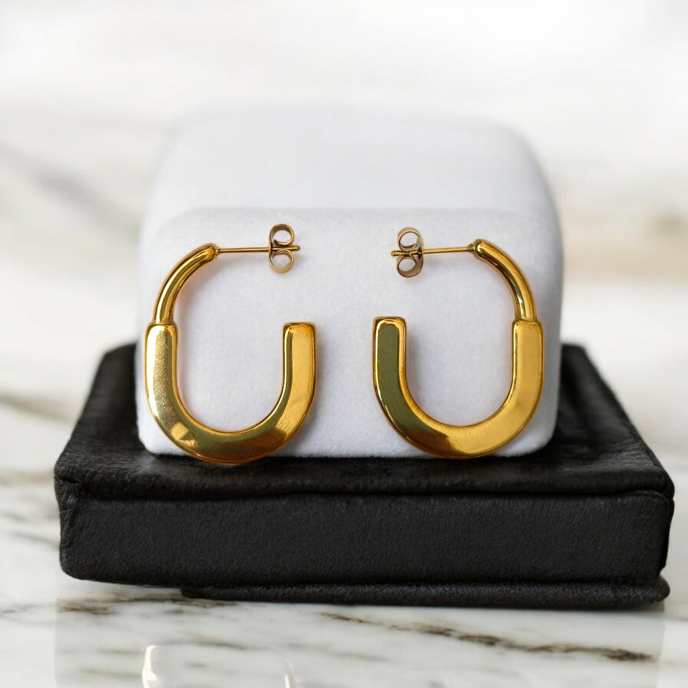 Tela Naari 18K Gold-Plated Stainless Steel Anti-Tarnish Bracelets & Hoop Earrings Combo - TelaNaari