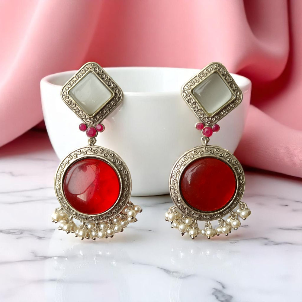 Silver Look Alike Earrings Hamiya - TelaNaari