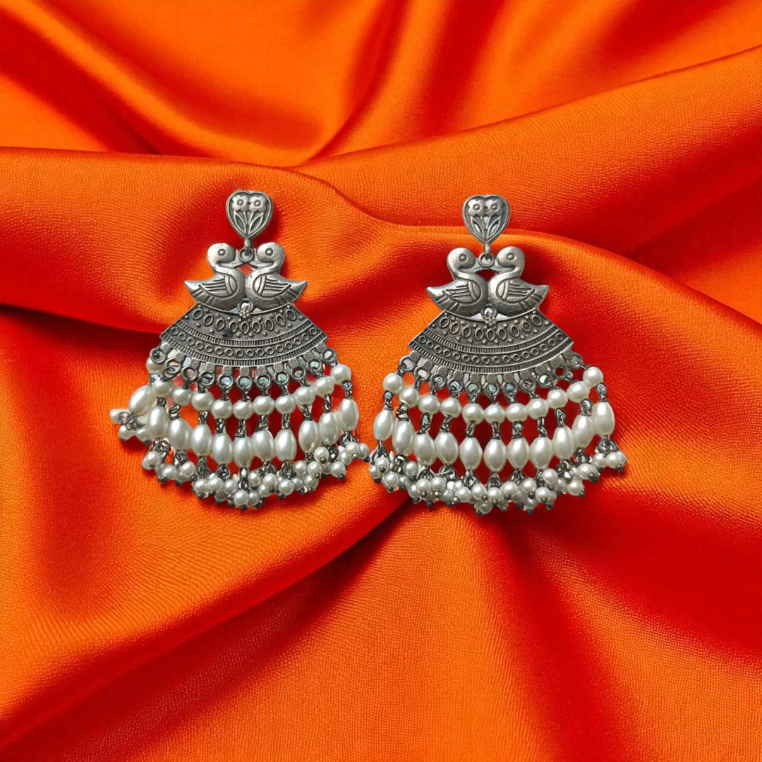 Silver-Plated Duck Earrings