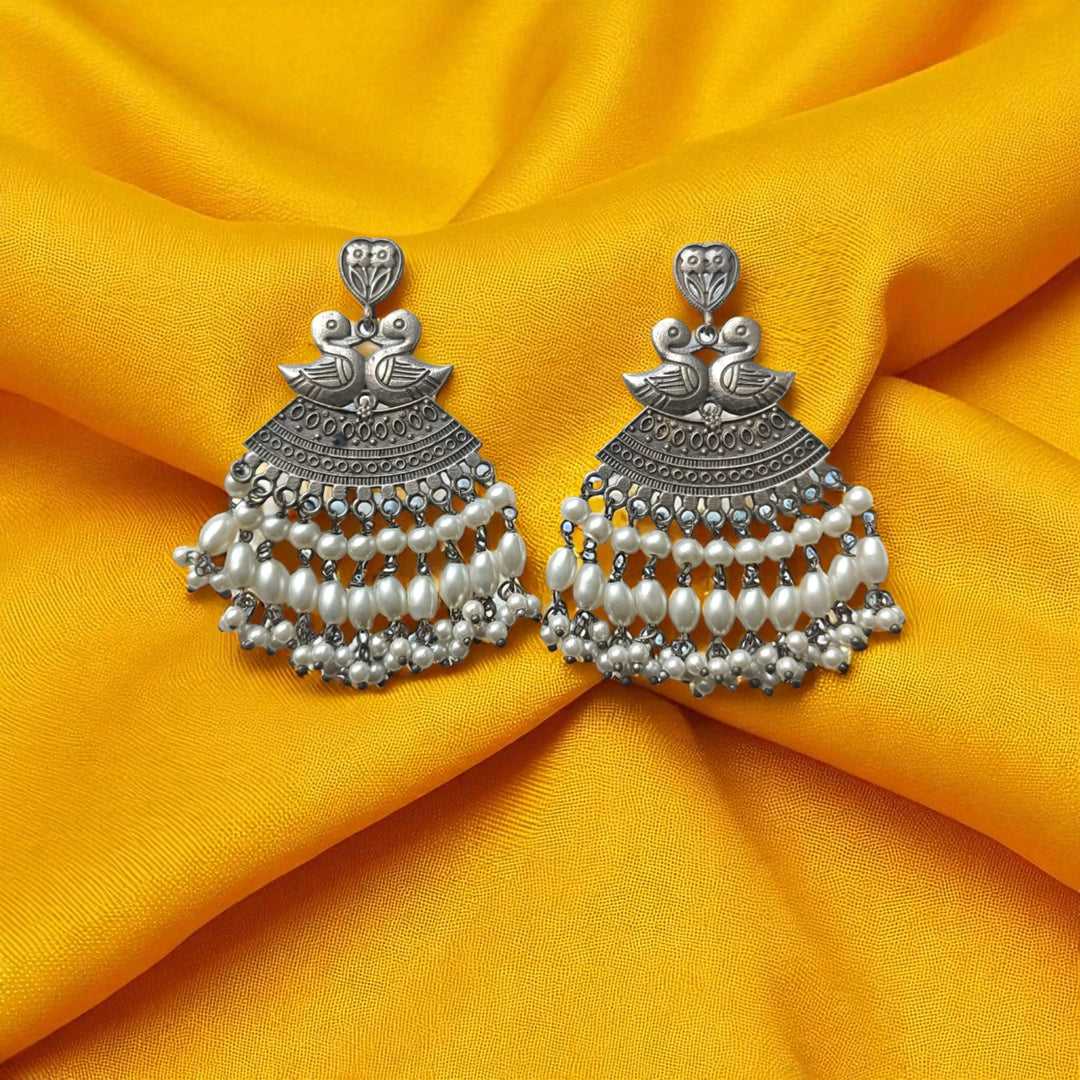 Silver-Plated Duck Earrings