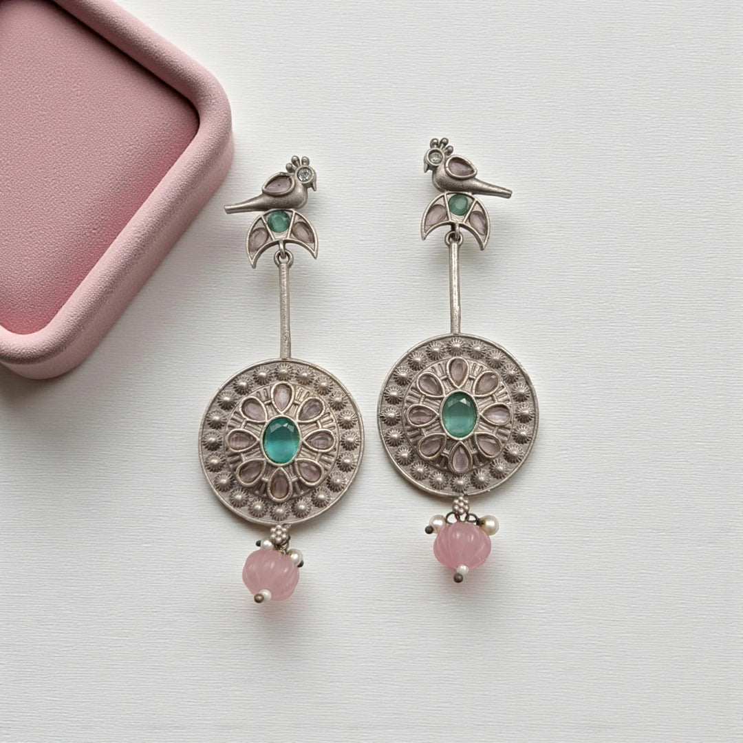 Elegant Idhika Bird Silver-Plated Earrings