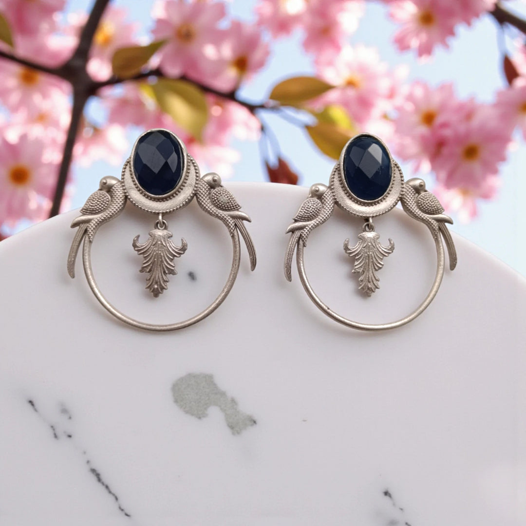 Classic Indumati Parrot Silver Plated Earrings