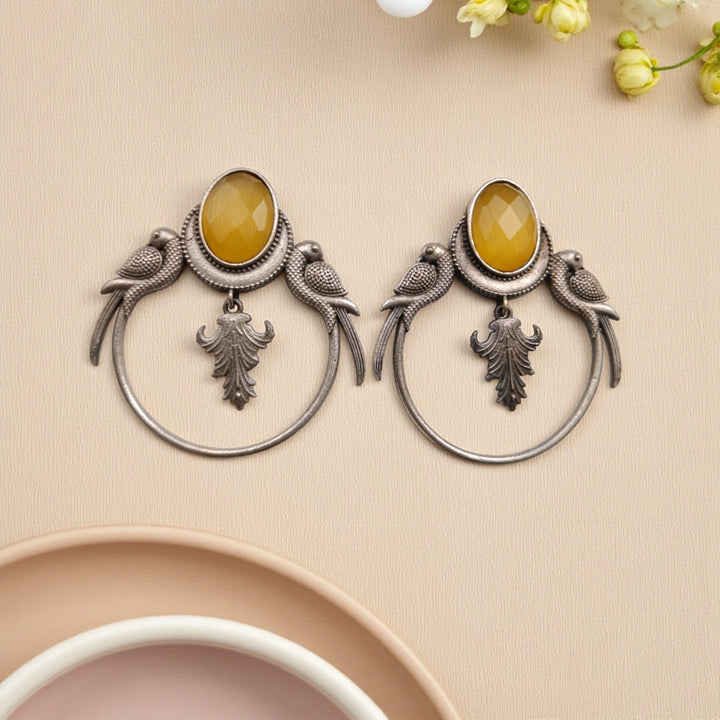Classic Indumati Parrot Silver Plated Earrings