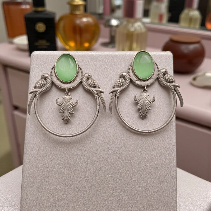 Classic Indumati Parrot Silver Plated Earrings