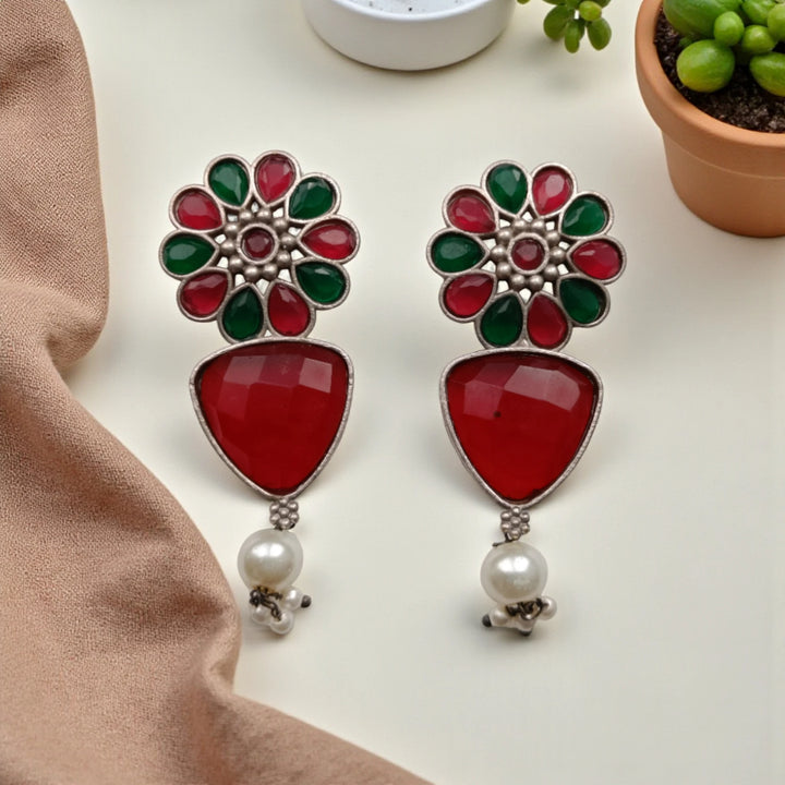 Elegant Idaya Silver-Plated Earrings