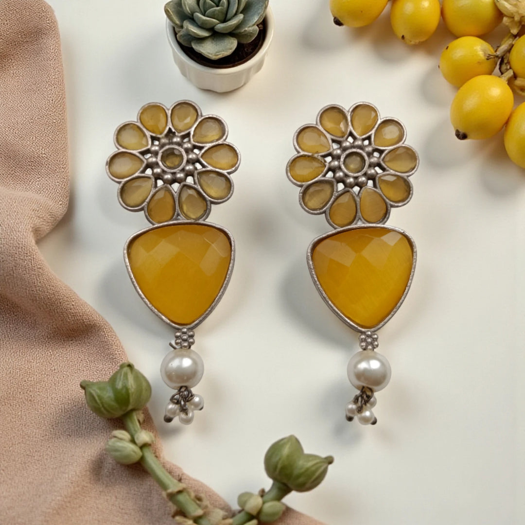 Elegant Idaya Silver-Plated Earrings