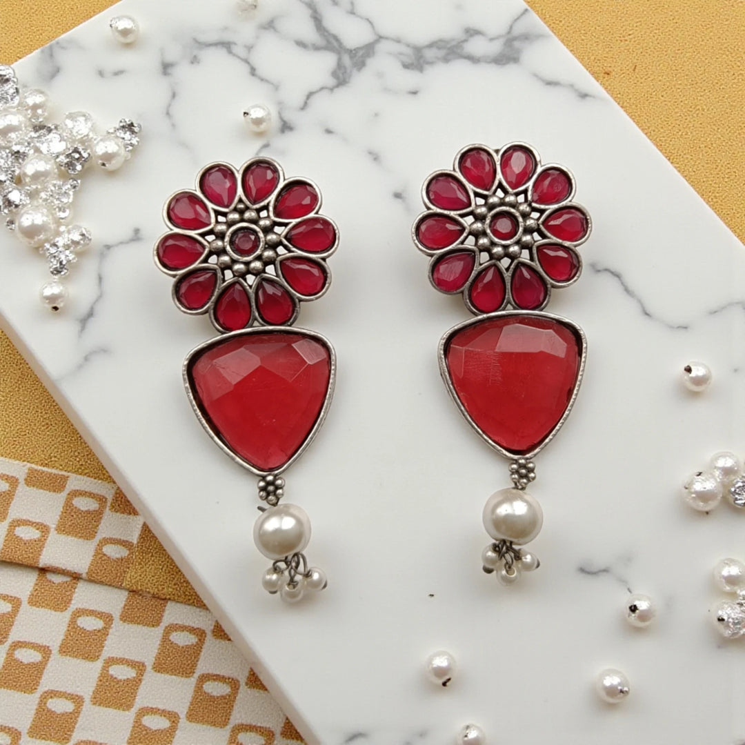 Elegant Idaya Silver-Plated Earrings