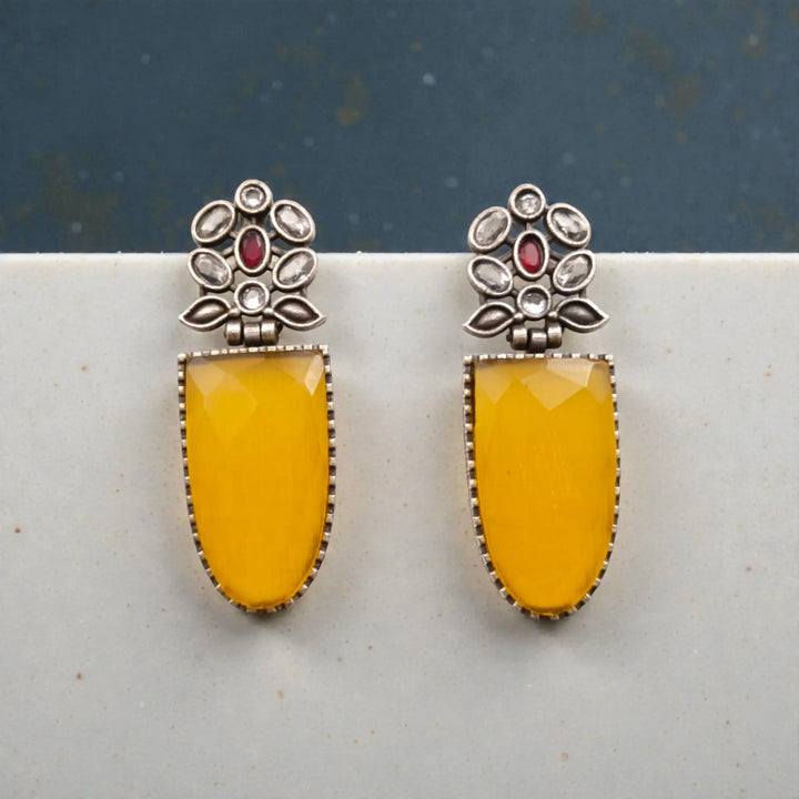 Yellow Idai Silver-Plated Earrings