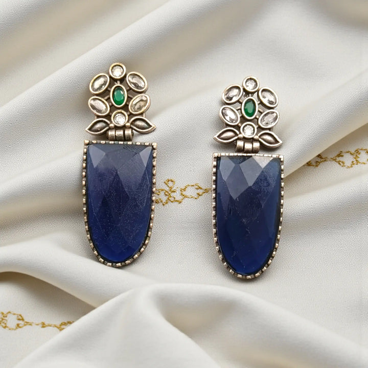 Blue Idai Silver-Plated Earrings