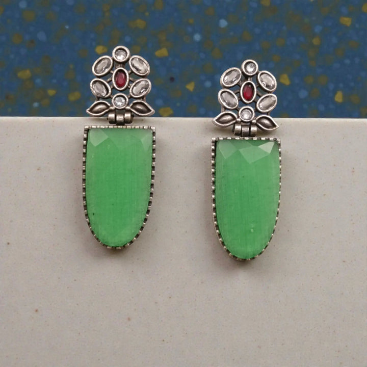 Light Green Idai Silver-Plated Earrings