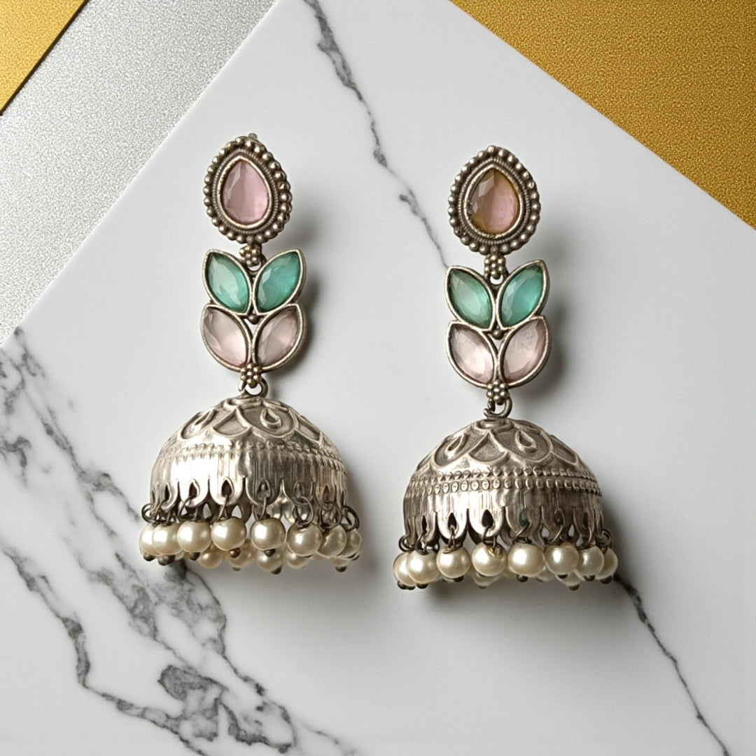 Vikita Silver-Plated Jhumki Earrings