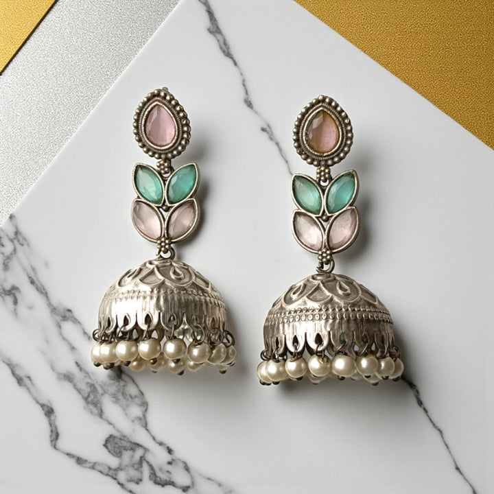 Vikita Silver-Plated Jhumki Earrings