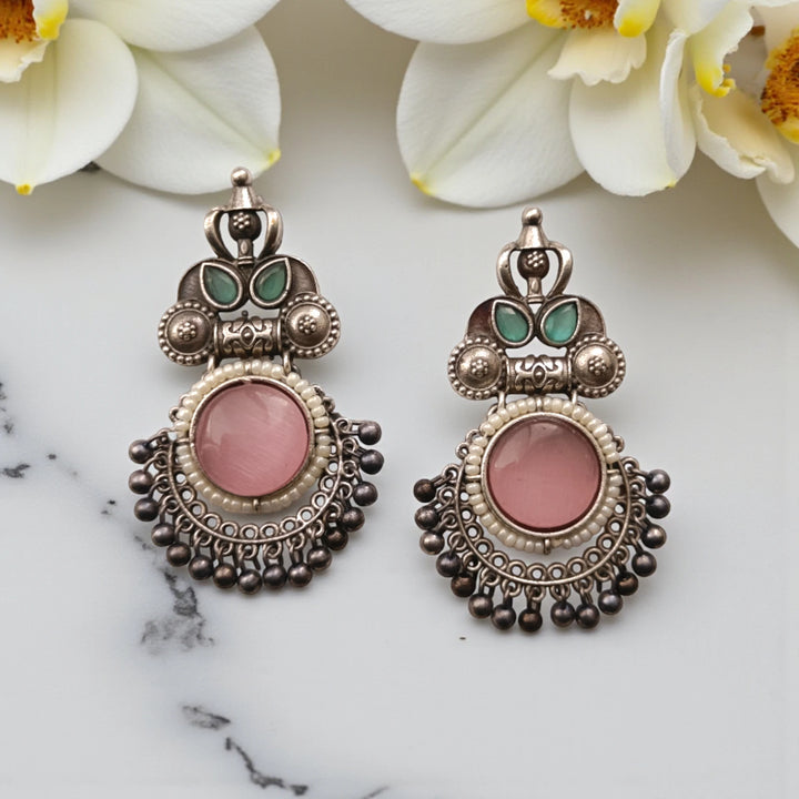 Huma Silver Oxidised Earrings