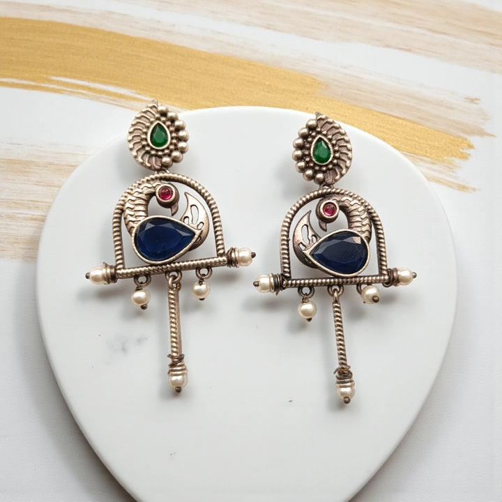 Aashni Silver Oxidised Earrings