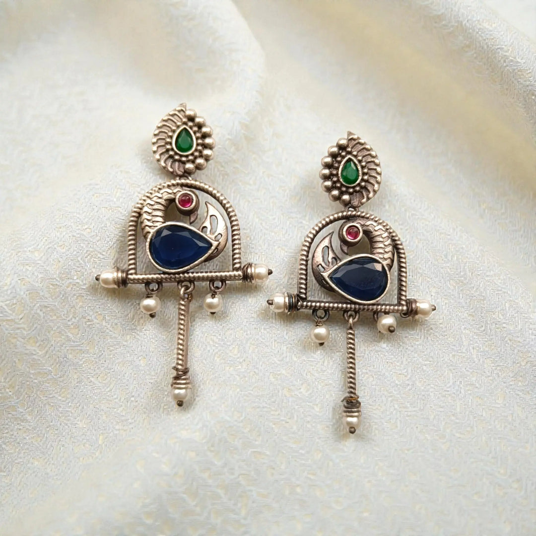 Aashni Silver Oxidised Earrings