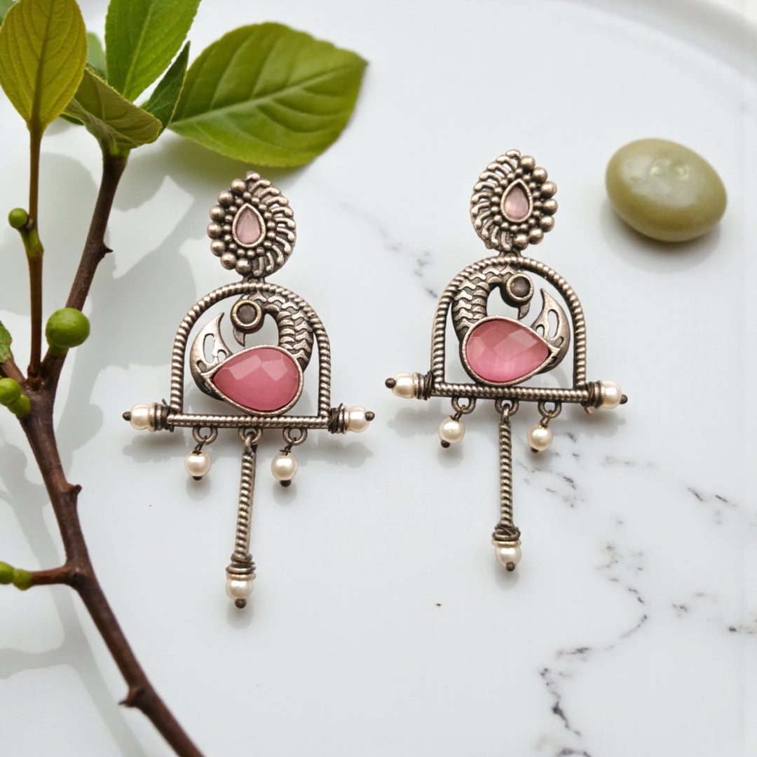 Aashni Silver Oxidised Earrings