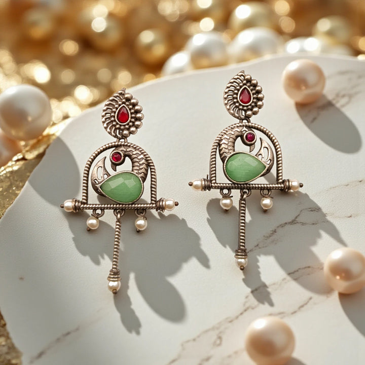 Aashni Silver Oxidised Earrings