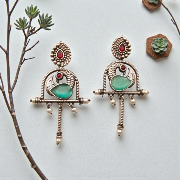 Aashni Silver Oxidised Earrings