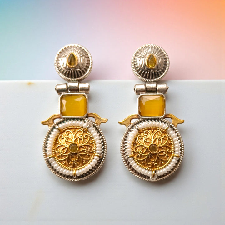 Aashiyana Dual Tone Silver Oxidised Earrings