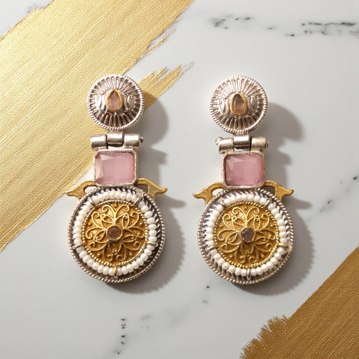 Aashiyana Dual Tone Silver Oxidised Earrings