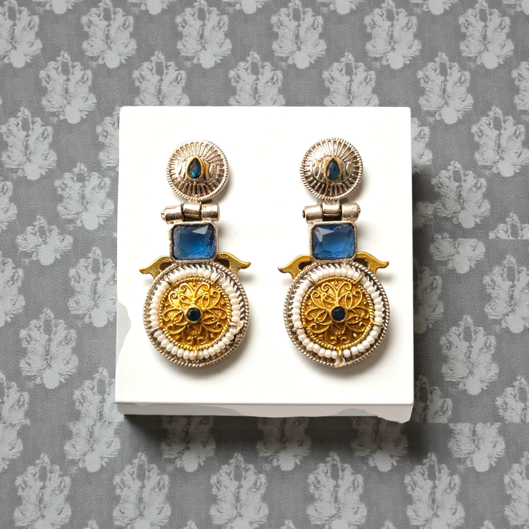 Blue Aashiyana Dual Tone Earrings