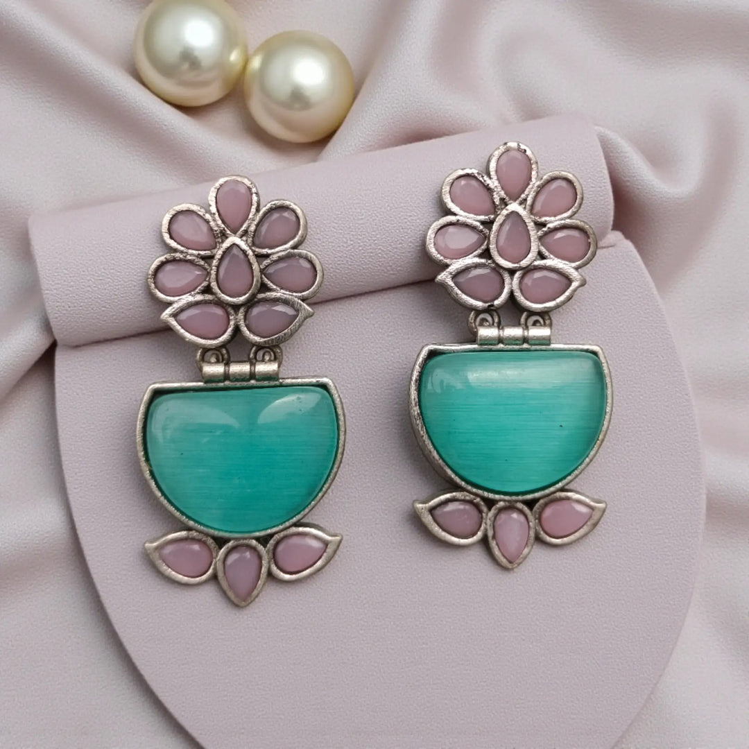 Divine Dangle Silver Oxidized Earring