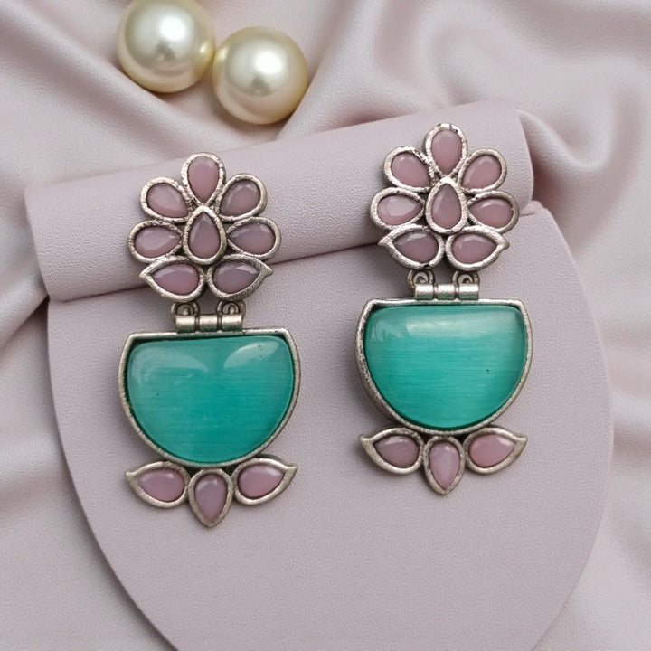 Divine Dangle Silver Oxidized Earring