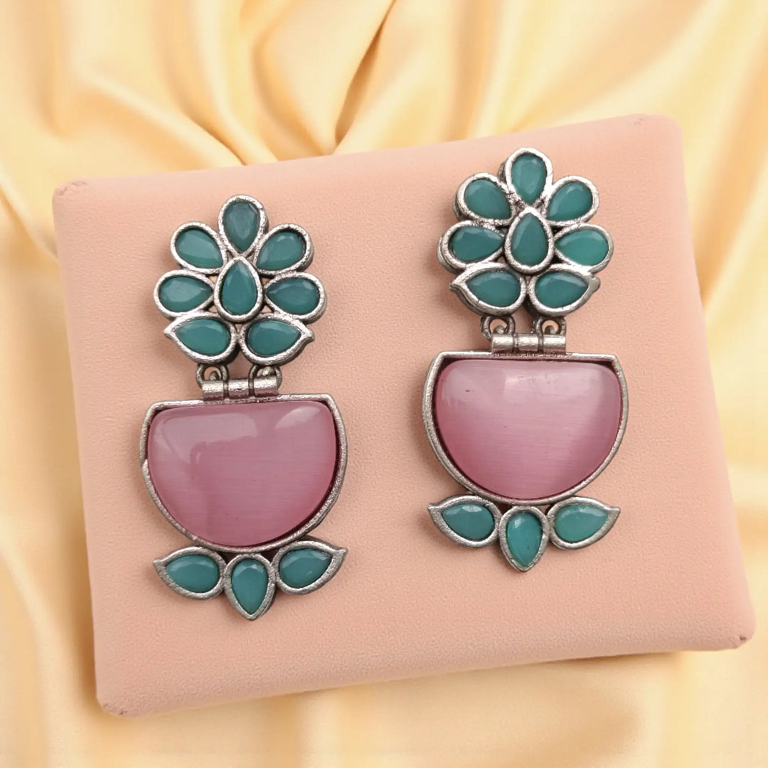 Divine Dangle Silver Oxidized Earring