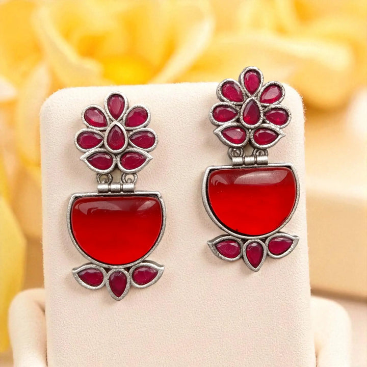 Divine Dangle Silver Oxidized Earring