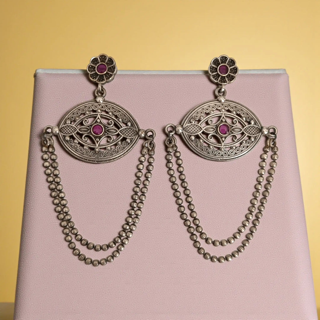 Elegant Aashvani Silver-Plated Earrings