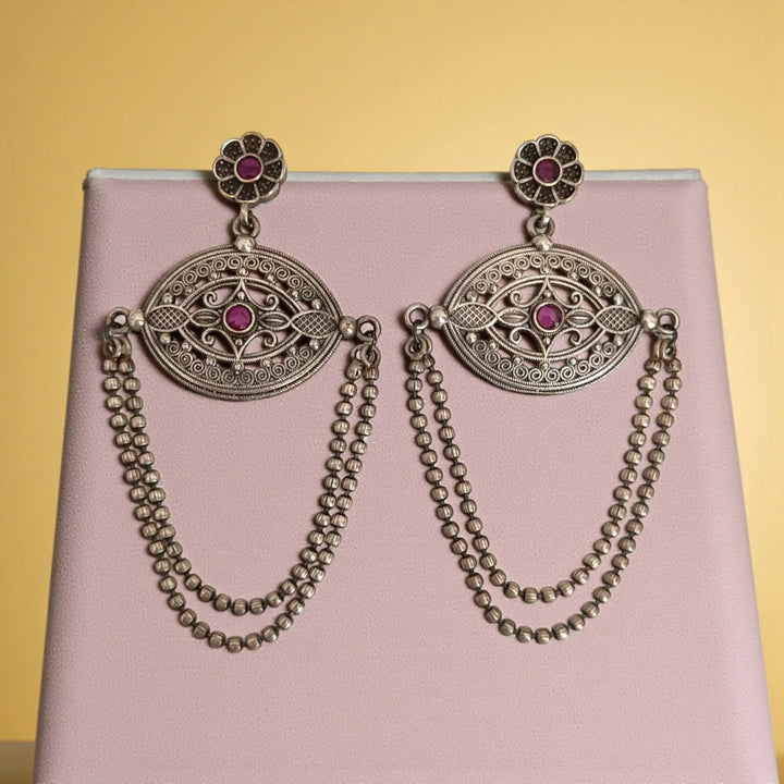 Elegant Aashvani Silver-Plated Earrings