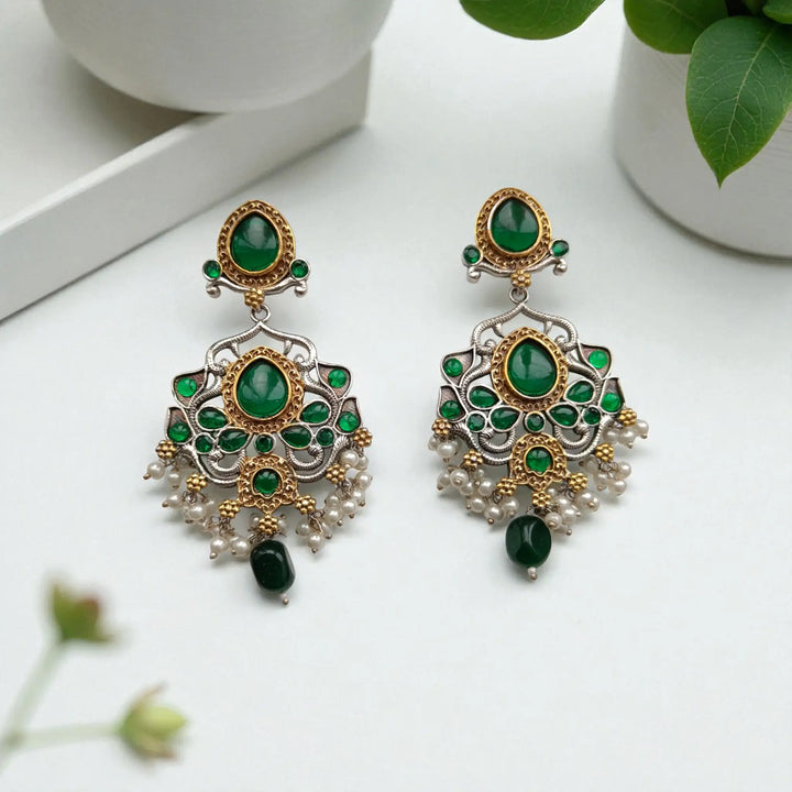 Festive Statement Pink Kundan Drop Earrings