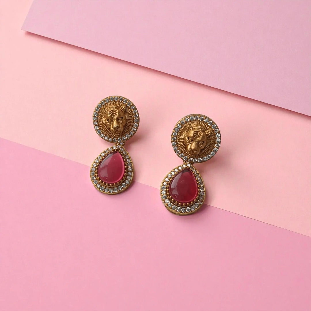 Gold-Plated Multicolor Stone Necklace Set