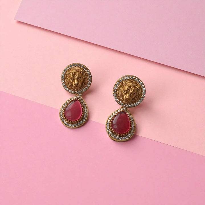 Gold-Plated Multicolor Stone Necklace Set